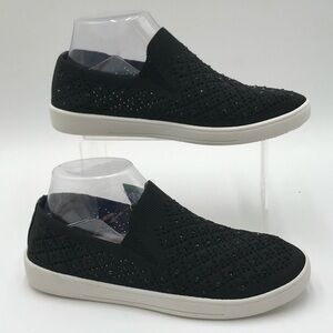 BNWT White Mountain Black Bling Sneakers